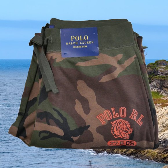 Polo Ralph Lauren Mens Lightweight Fleece Joggers Sweatpants Size M Camo NWT - Picture 8 of 8